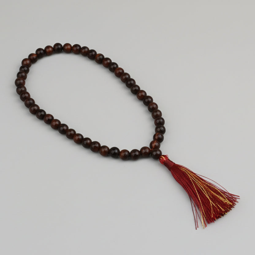 Red Tiger Eye Faceted Round Mala Without Knots-8 mm