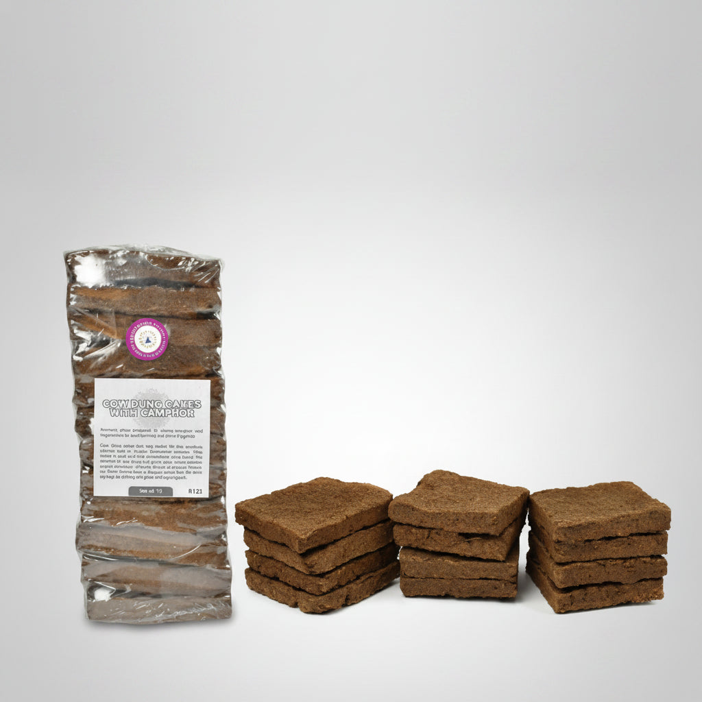 Cow Dung Cakes with Camphor-Set of 8