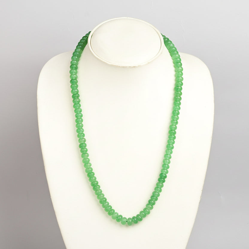 Green Aventurine Elliptical Beads Necklace