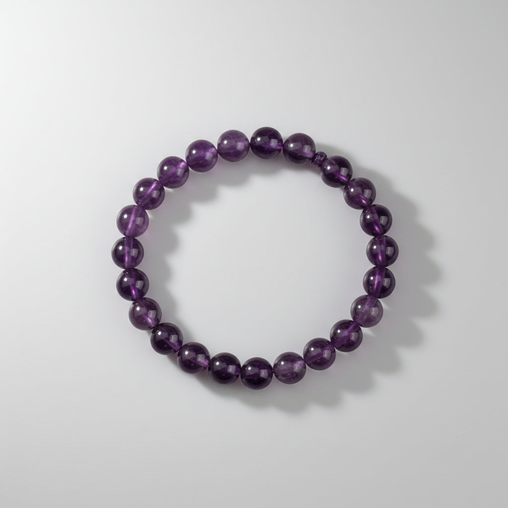 Amethyst Beads Spiral Stack Bracelet-8 mm