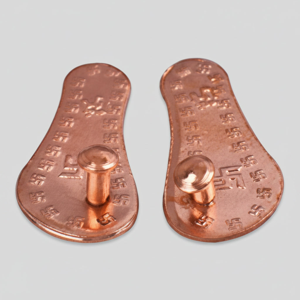 Om Swastika Charan Paduka-Silver Finish