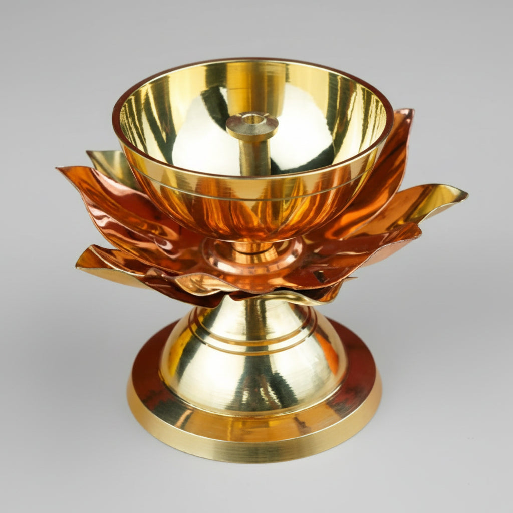Brass Flower Deepak Diya-Small