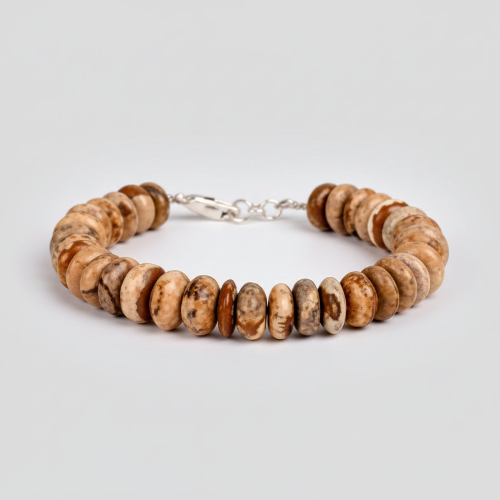 Picture Jasper Bracelet-Adjustable Thread