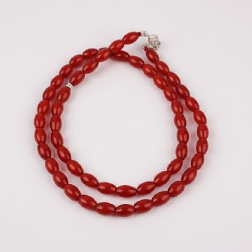 Red Carnelian Mala Cylindrical Shape-54 Beads