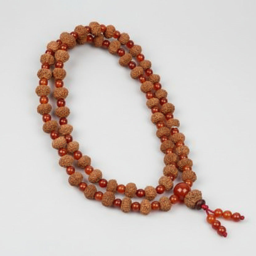 10 Mukhi Krishna Mala from Java with Carnelian Beads