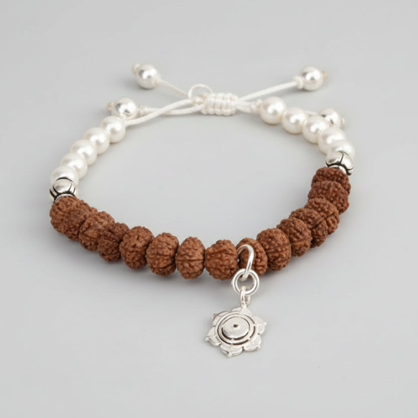10 Mukhi Rudraksha and Pearl Bracelet