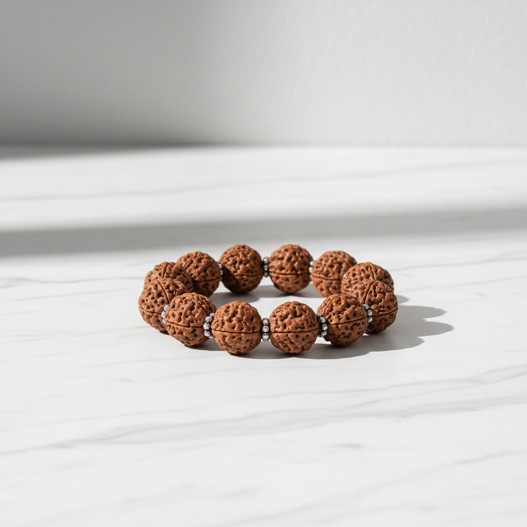 4 Mukhi Brahma Bracelet-Regular-Woolen Spacers