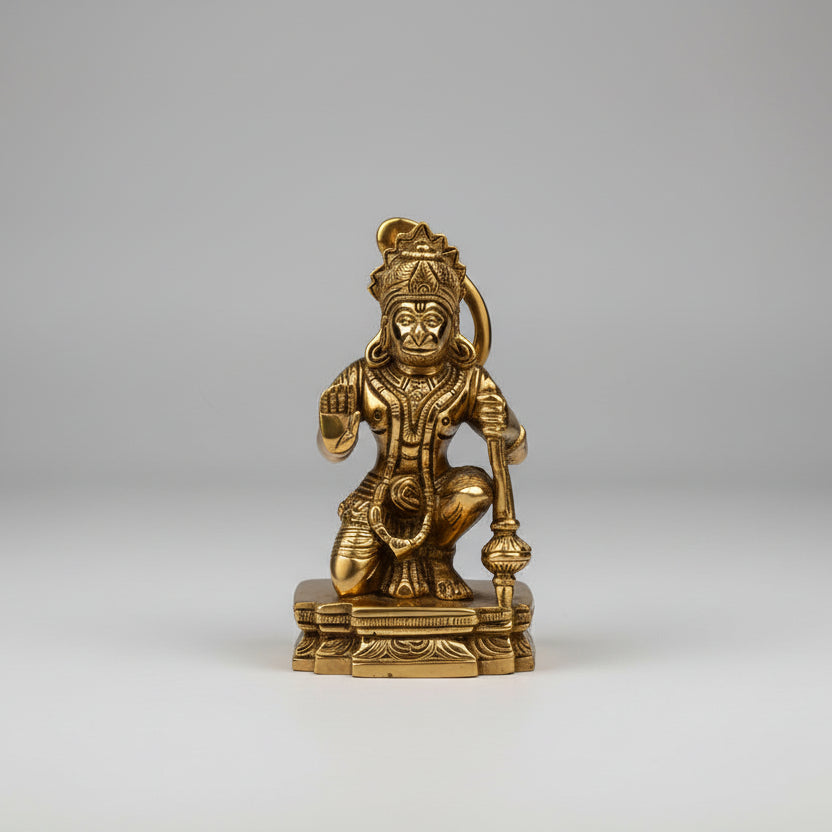 Blessing Hanuman Brass Idol