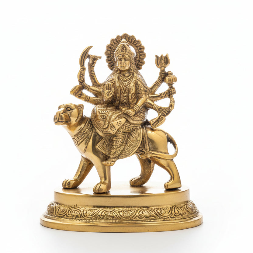 Kanaka Durga Brass Statue