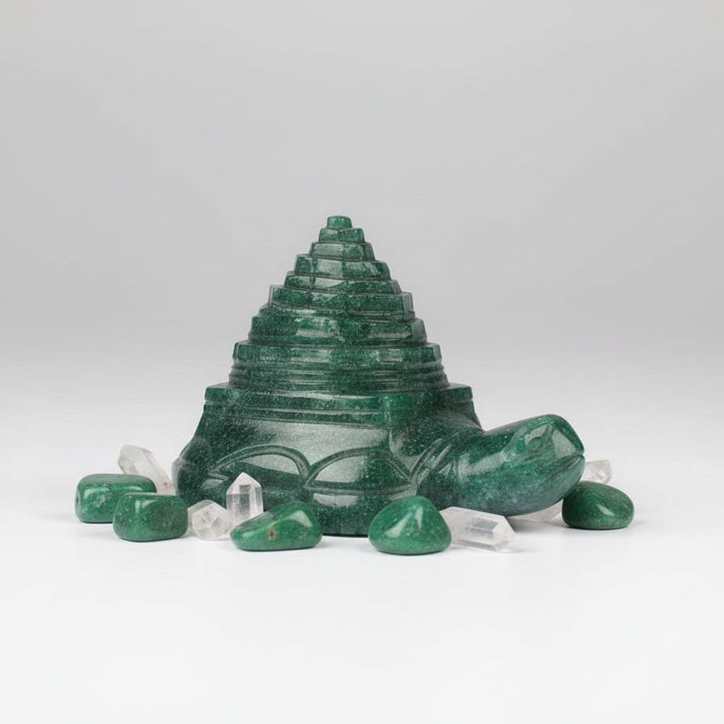 Kurma Shree Yantra in Green Jade 270 gms