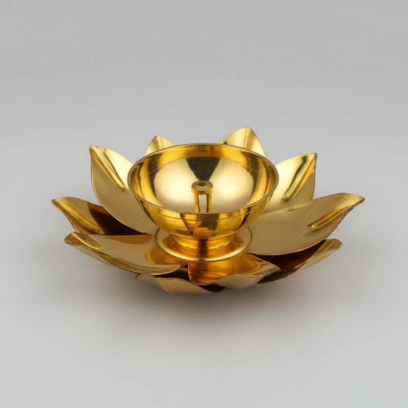 Brass 3 Layer Flower Diya