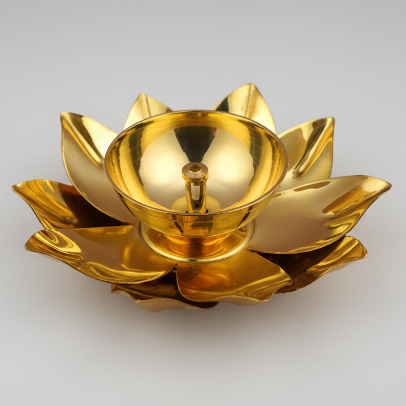 Brass 3 Layer Flower Diya