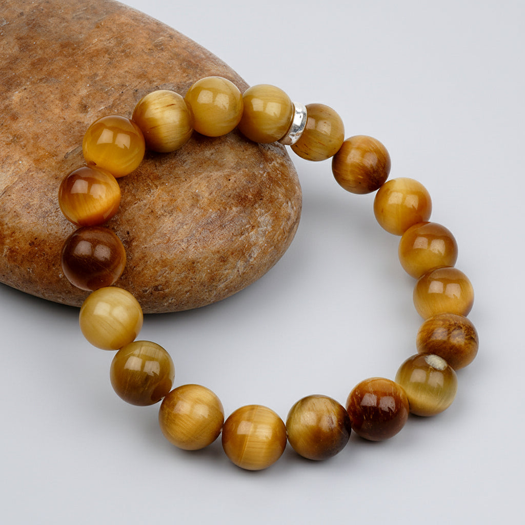 Brown Cats Eye Bracelet-10 mm