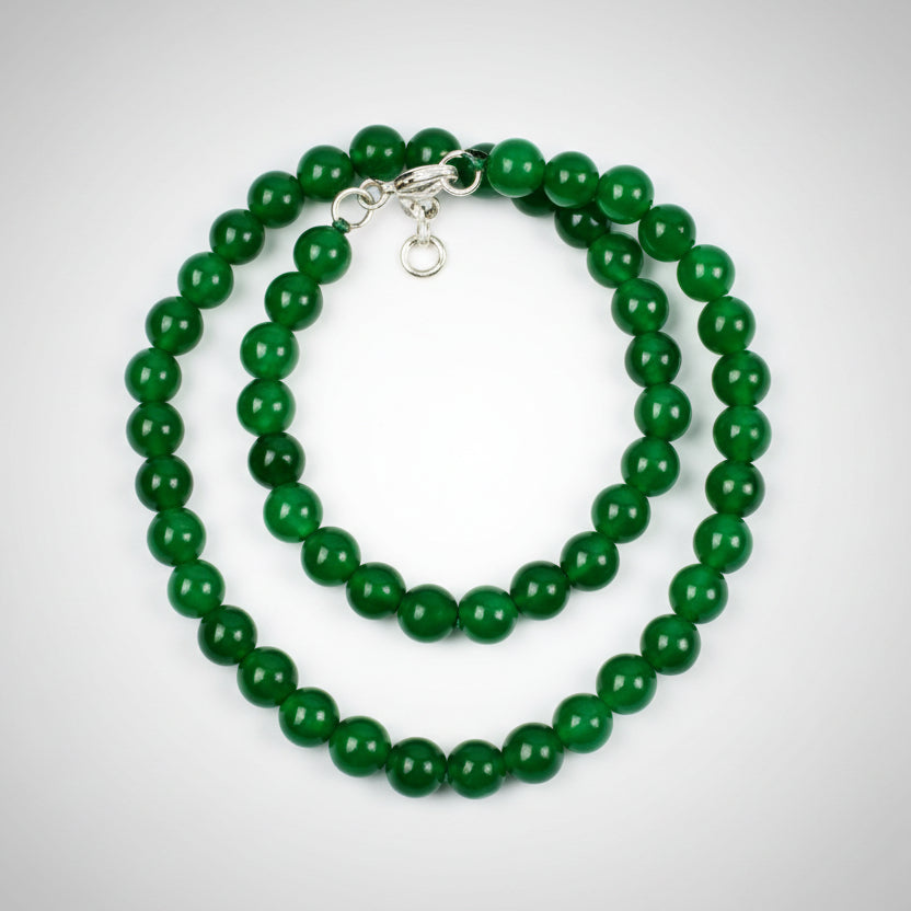 Green Onyx Round Mala-108 Beads (Size: 8 mm)