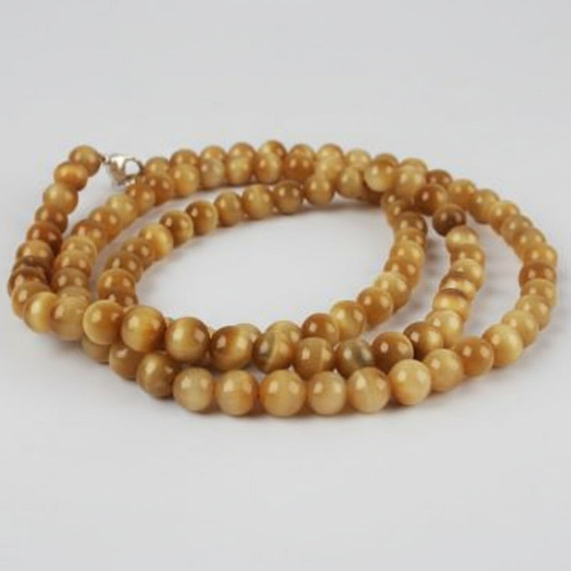 Cats Eye Round Mala (8 mm)-54 Beads