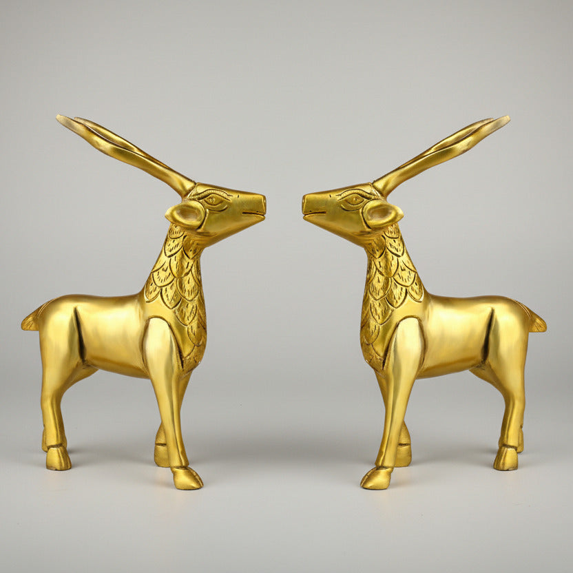Deer Brass IdolSet of 2)
