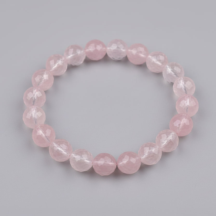 Round Faceted Sphatik Bracelet in Elastic-12 mm
