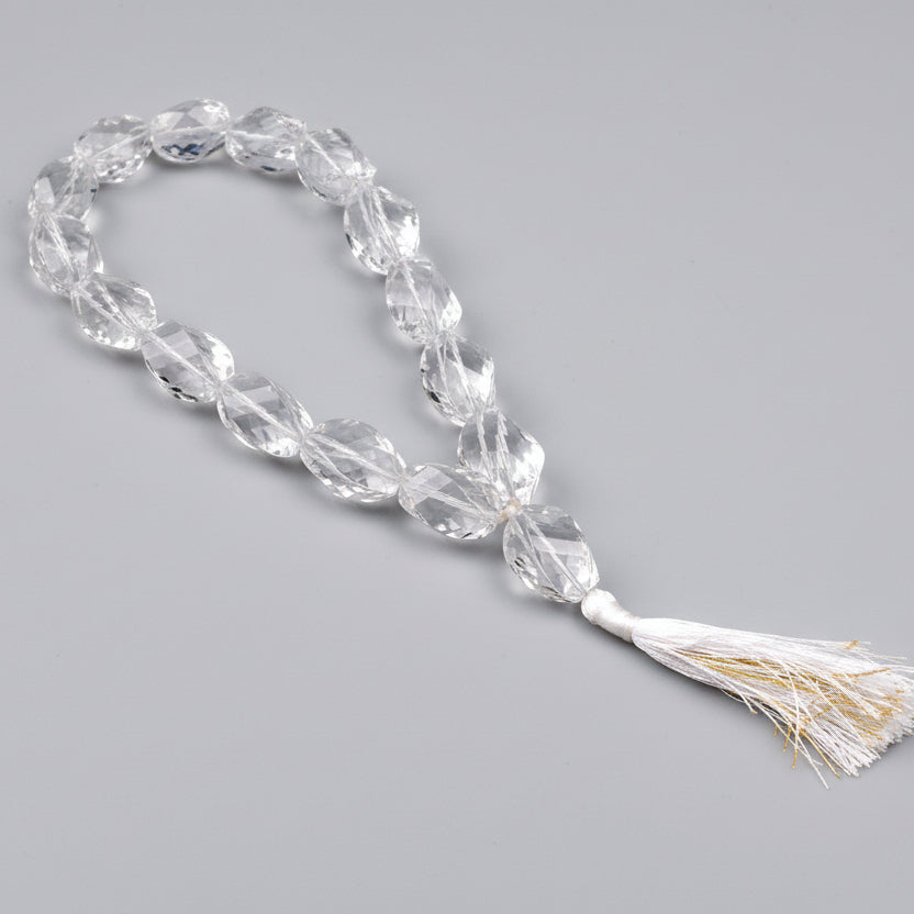 Crystal  Twisted Faceted Mala-18 mm