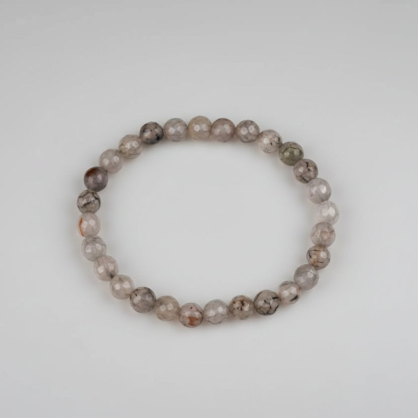 Smoky Quartz Faceted Bracelet in Elastic-8 mm