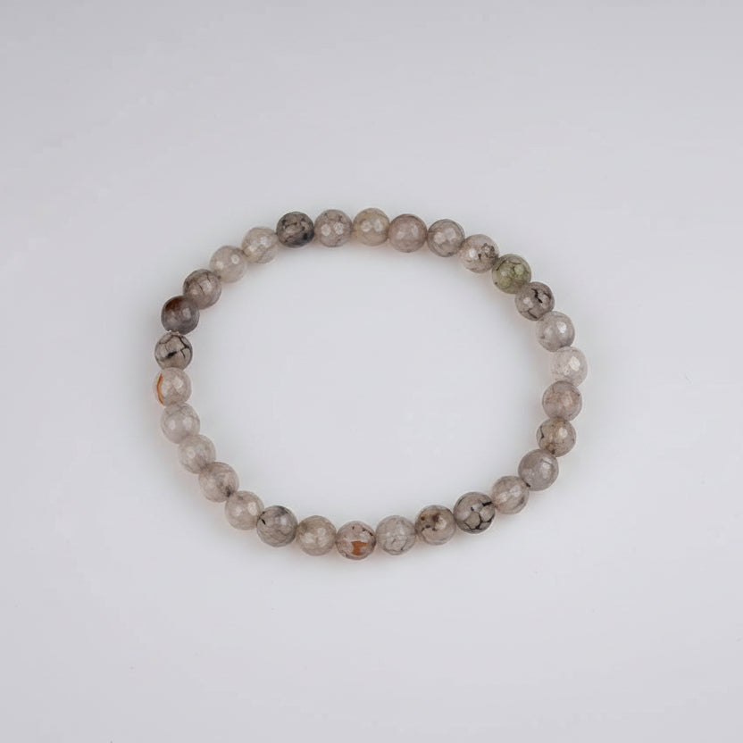 Smoky Quartz Faceted Bracelet in Elastic-10 mm