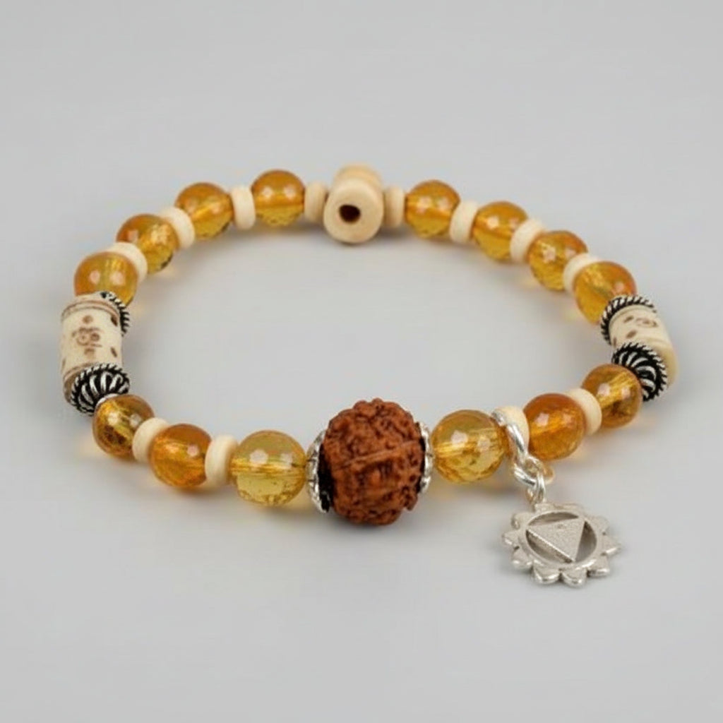 12 Mukhi Rudraksha and Citrine Bracelet