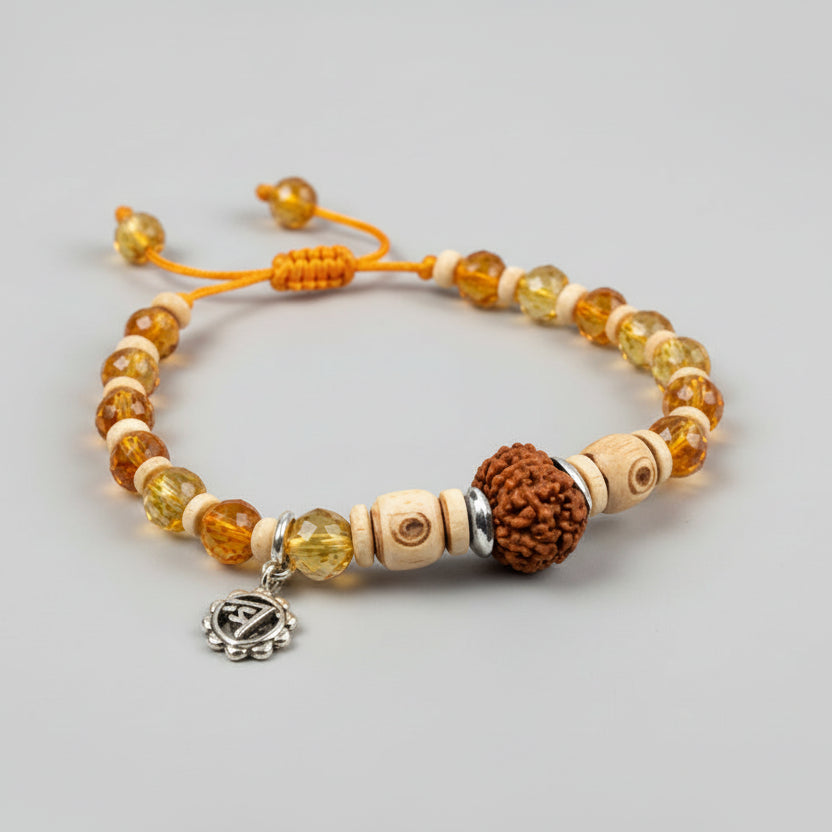 12 Mukhi Rudraksha and Citrine Bracelet - I