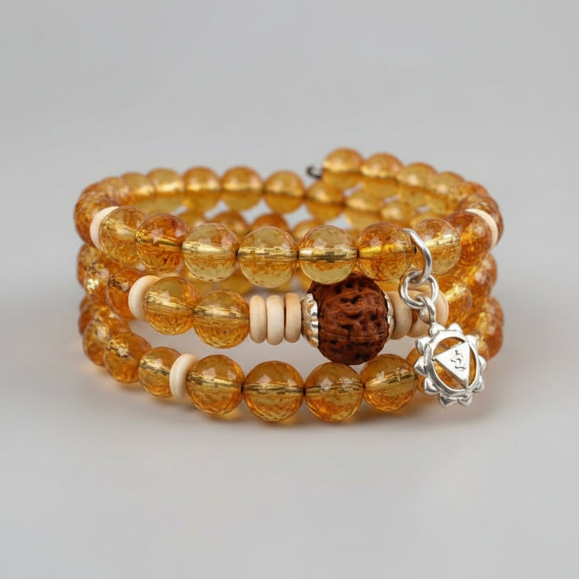 12 Mukhi Rudraksha and Citrine Bracelet - III
