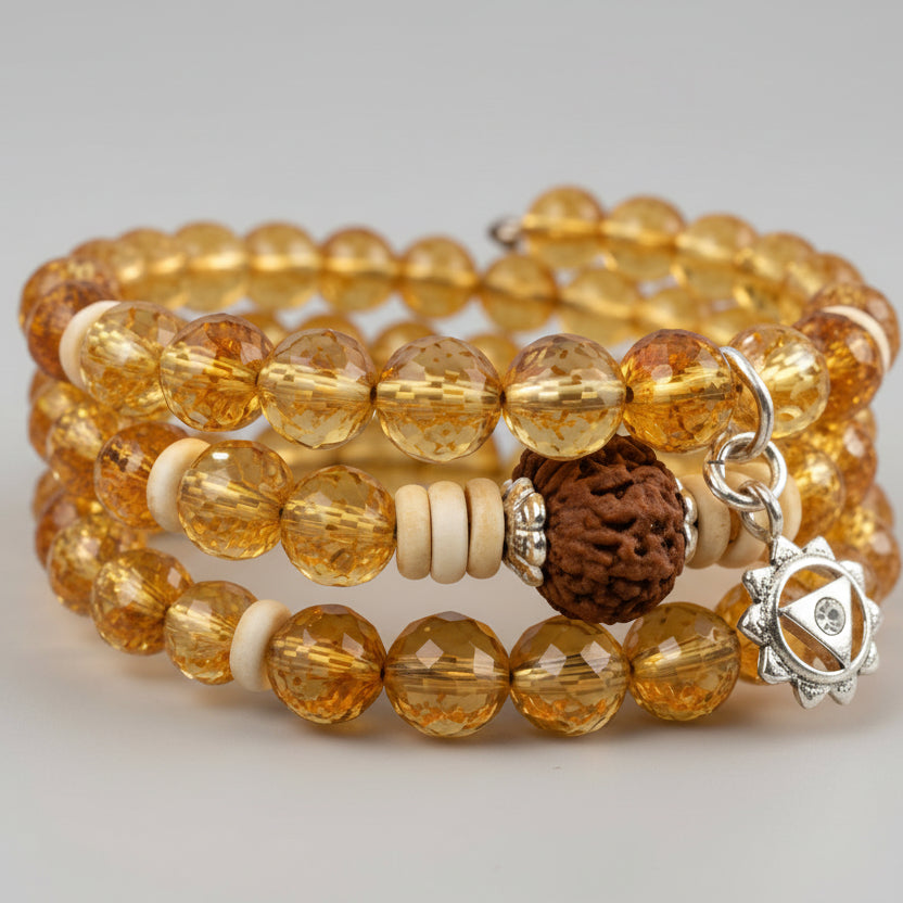 12 Mukhi Rudraksha and Citrine Bracelet - III
