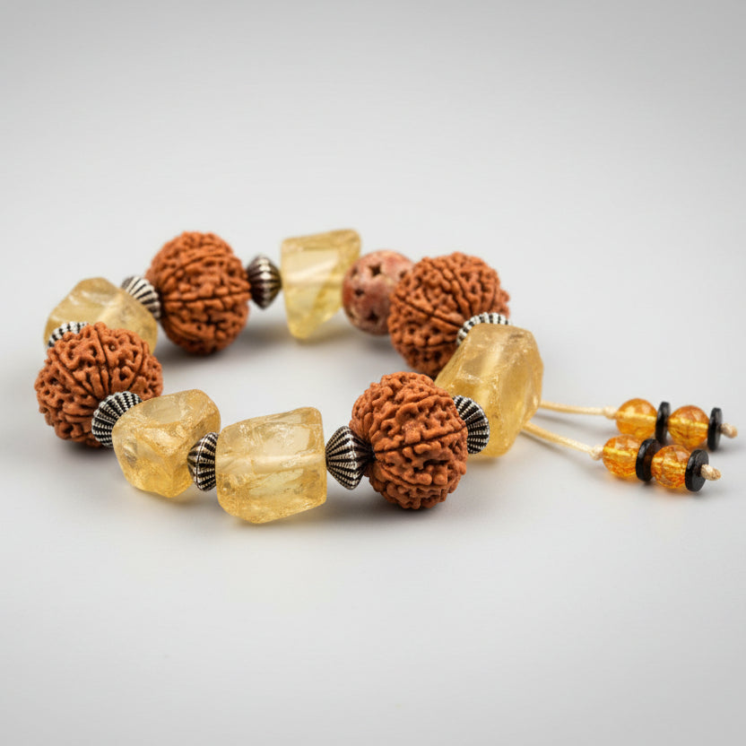12 Mukhi and Citrine Gemstone Bracelet