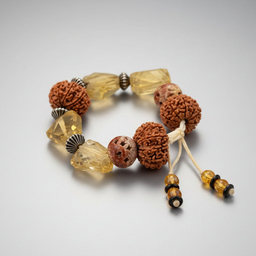 12 Mukhi and Citrine Gemstone Bracelet