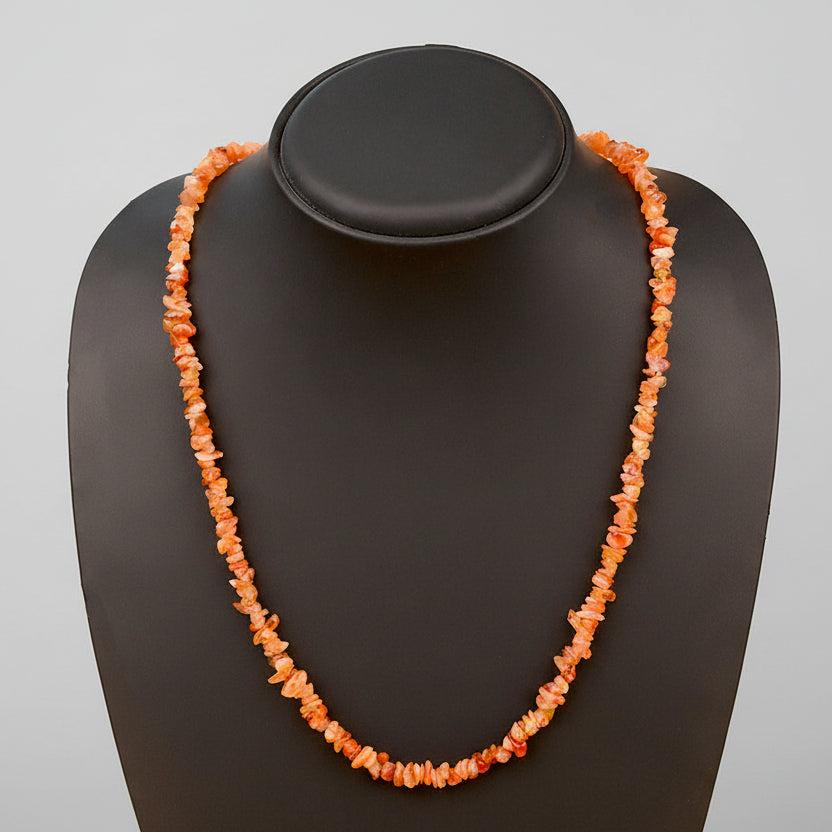 Natural Carnelian Uncut Beads Necklace