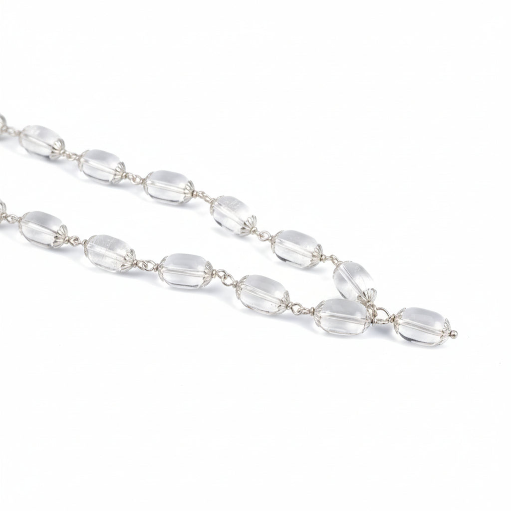 Crystal Drum Shape Mala (16 mm)-27+1 Beads