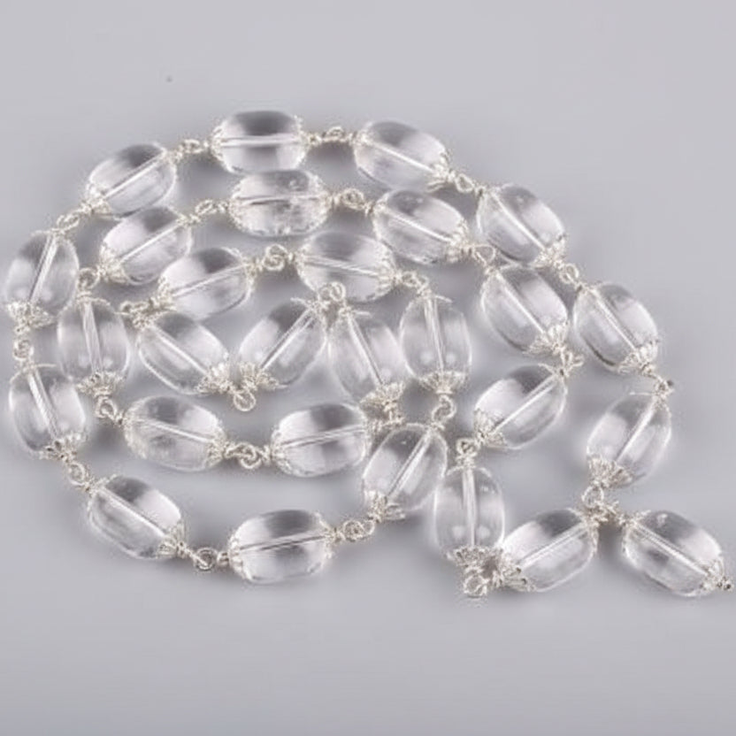 Crystal Drum Shape Mala (16 mm)-32+1 Beads