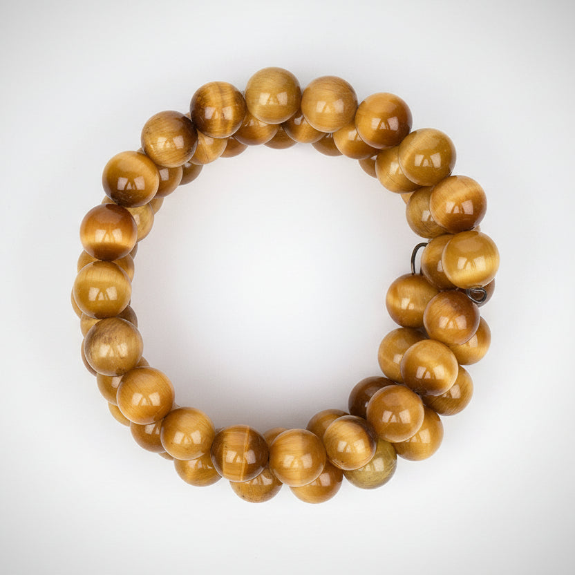 Brown Cats Eye Spiral Stack Bracelet-6 mm