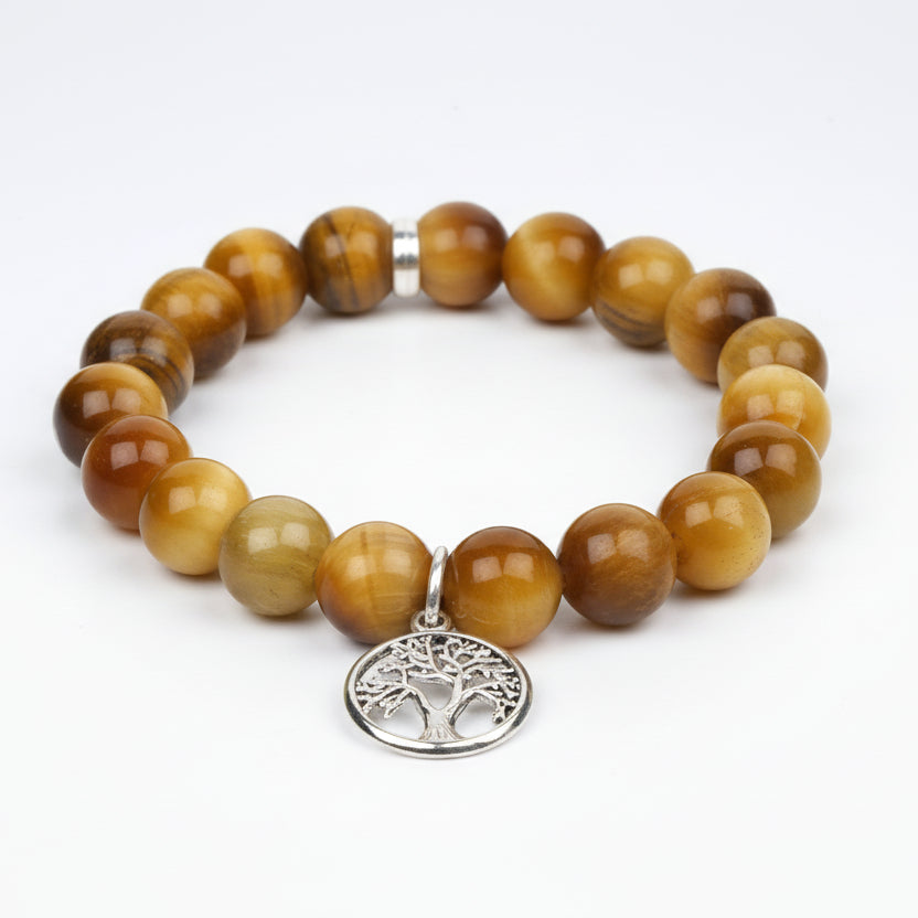Brown Cats Eye Tree of Life Trinklet Bracelet-8 mm