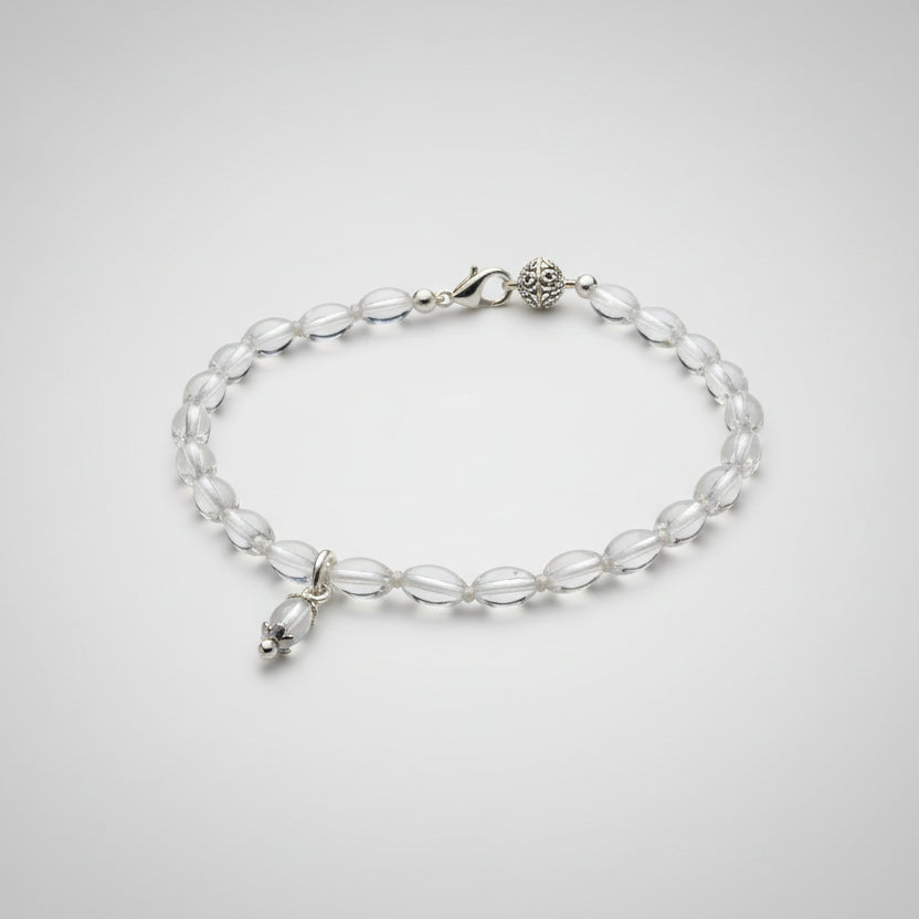 Crystal Drum Shape Mala-72+1 Beads (With Knots)