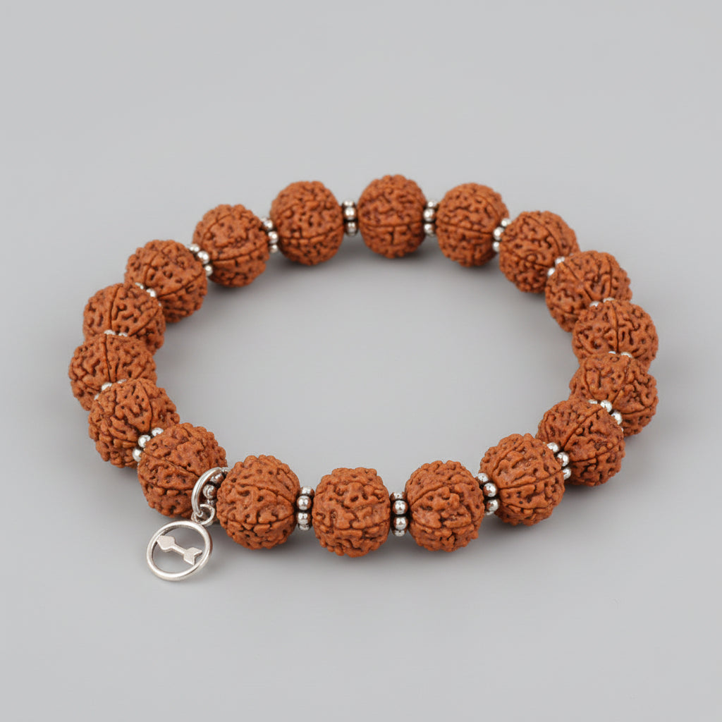 11 Mukhi Ekadash Rudra Java Bracelet-Silver Chakri