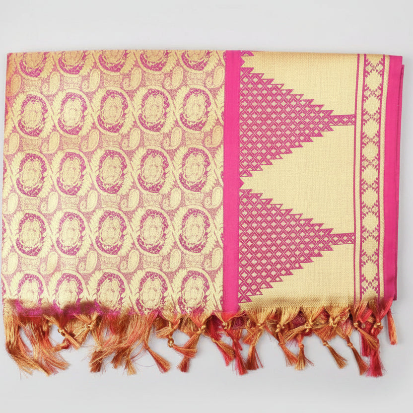 Art Silk Shawl Design VIII-Maroon