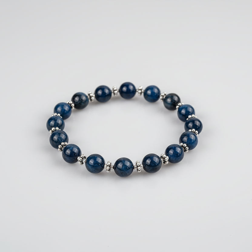 Kyanite Silver Balls & Chakri Bracelet
