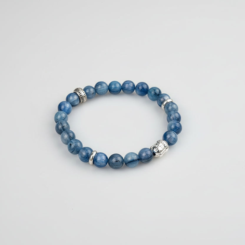 Kyanite Buddha Bracelet in Elastic