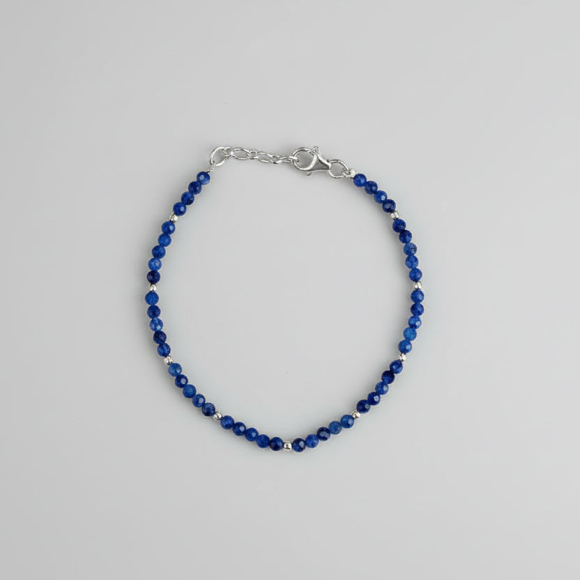 Kyanite Faceted Silver Balls Bracelet