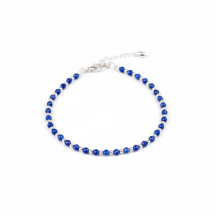 Kyanite Faceted Silver Balls Bracelet