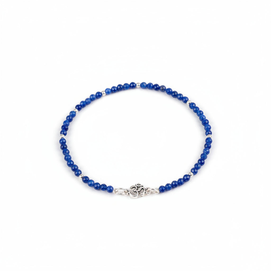 Kyanite Faceted Bracelet With Silver Balls