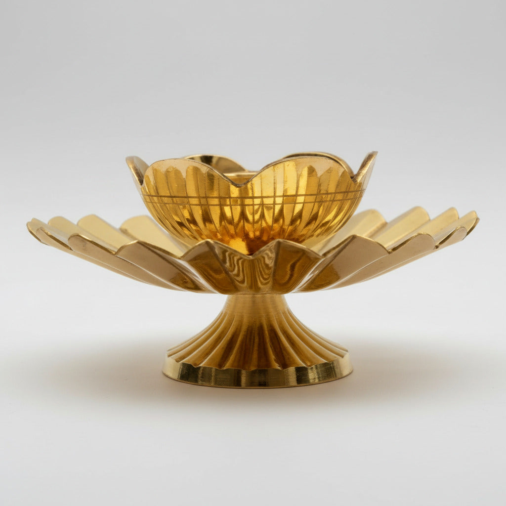 Antique Brass Oil Lamp For Pooja