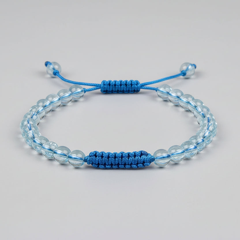 Blue Topaz Adjustable Thread Bracelet-6 mm