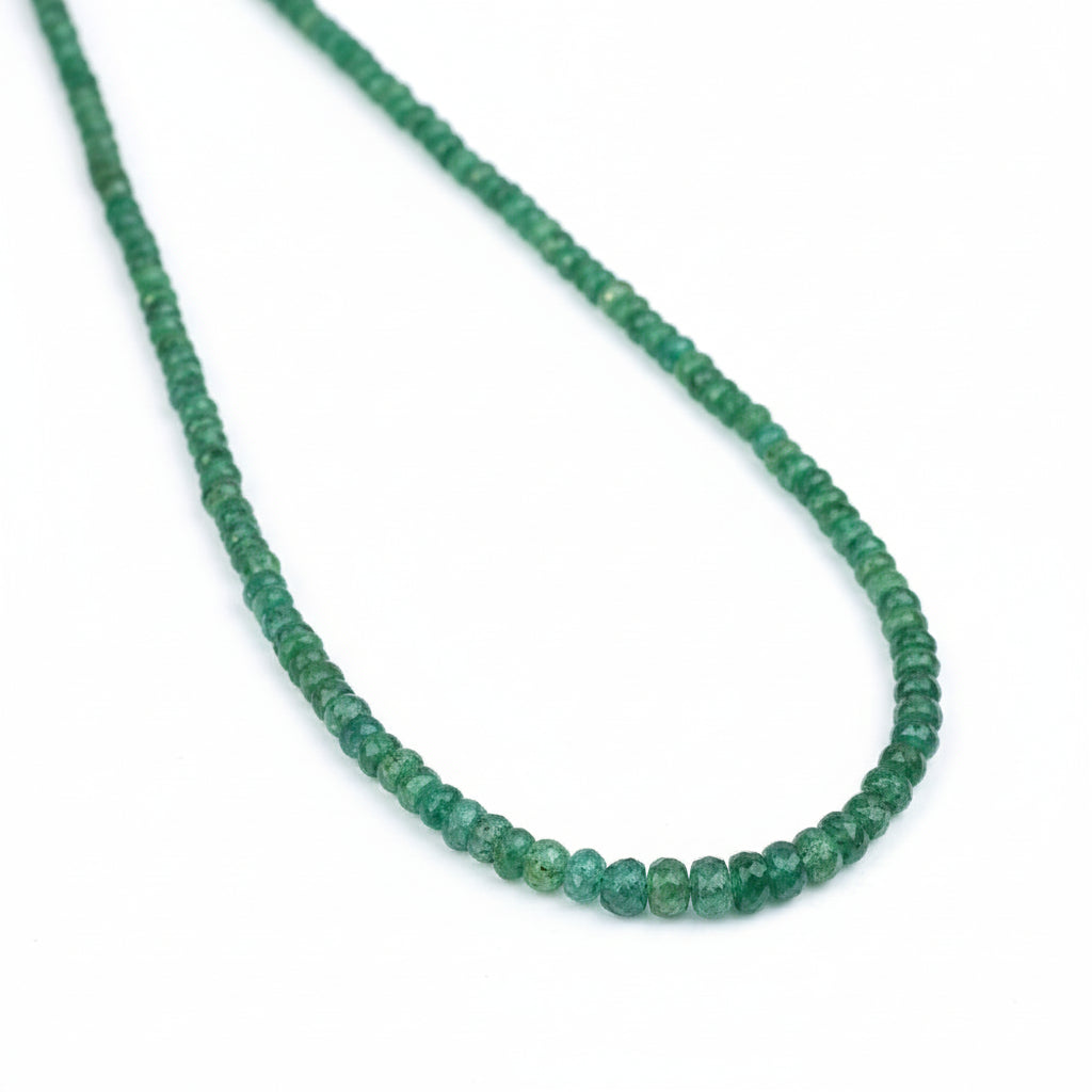 Emerald Faceted Beads Necklace-73.2 Carats