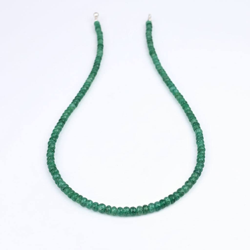 Emerald Faceted Beads Necklace-66 Carats