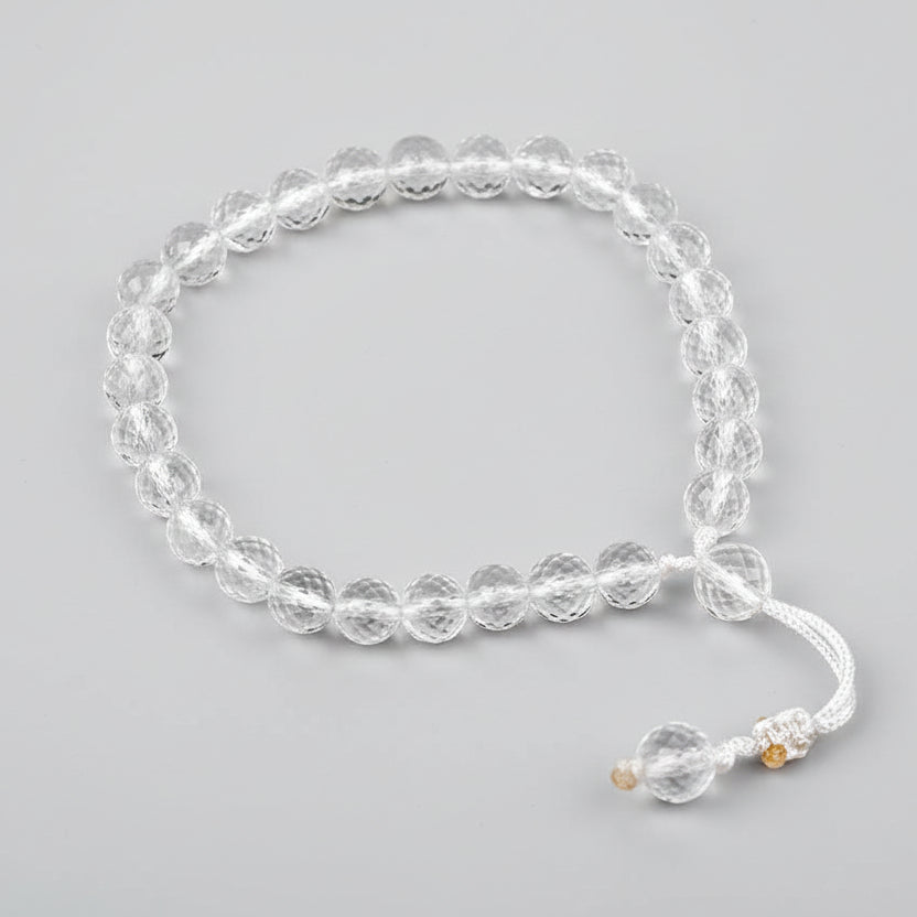 Round Faceted Sphatik Bracelet with Adjustable Thread-6 mm