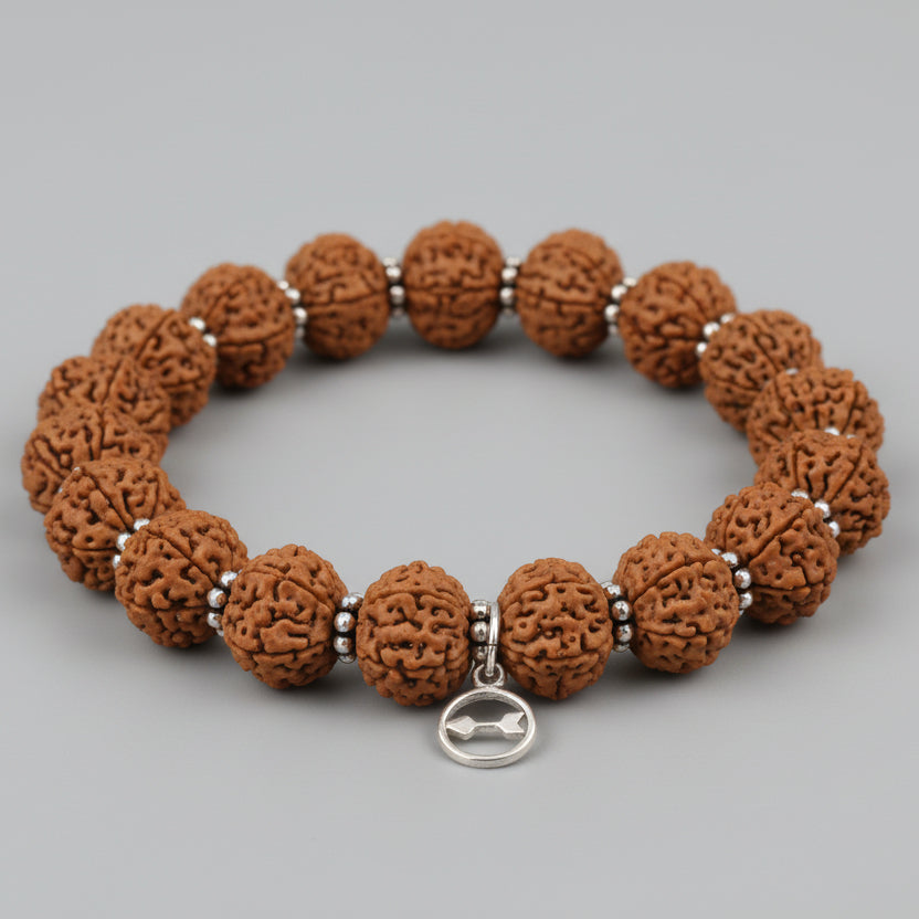11 Mukhi Ekadash Rudra Java Bracelet-Woolen Spacers
