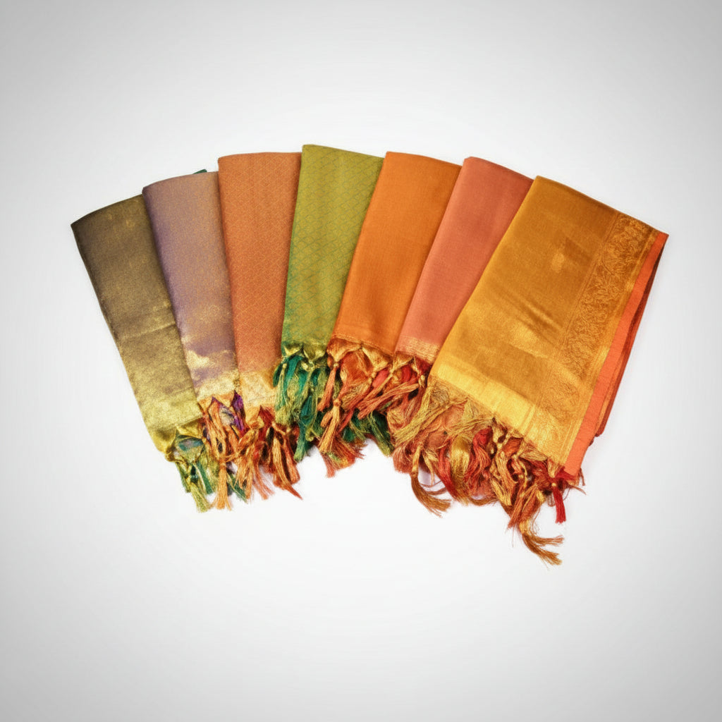 Art Silk Shawl Design VII-Green